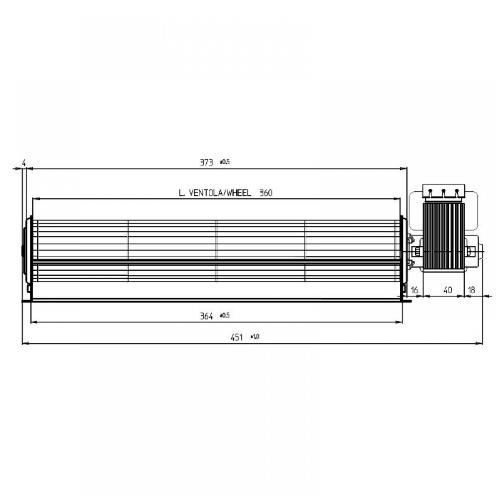 Ventilator tangențial cu Ø60 mm Fergas, Flux 290 m³/h | Ventilatoare | Piese de Schimb Seminee Peleti |