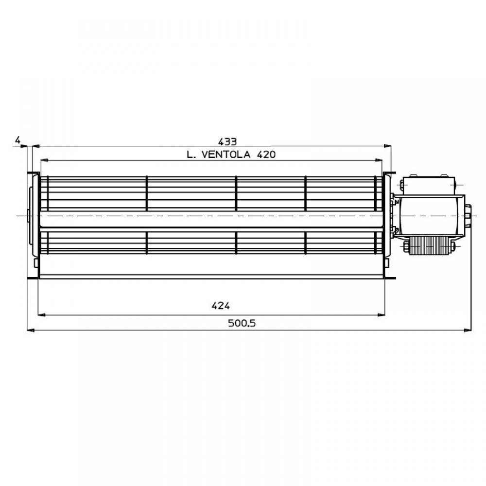 Ventilator tangențial cu Ø60 mm Fergas pentru sobele Deville, Flux 280 m³/h | Ventilatoare | Piese de Schimb Seminee Peleti |