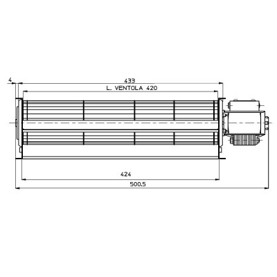 Ventilator tangențial cu Ø60 mm Fergas pentru sobele Deville, Flux 280 m³/h - Ventilatoare