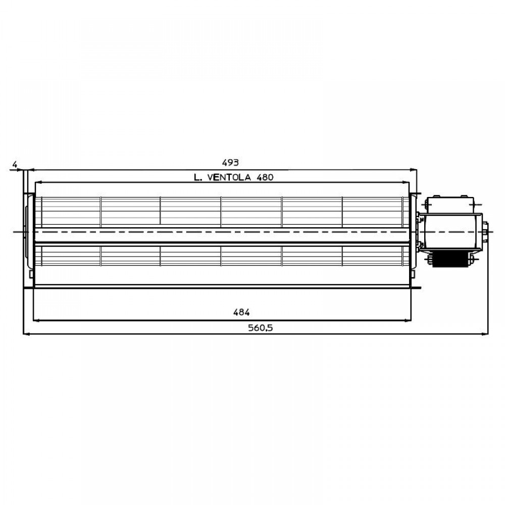 Ventilator tangențial cu Ø60 mm Fergas, Flux 250 m³/h | Ventilatoare | Piese de Schimb Seminee Peleti |