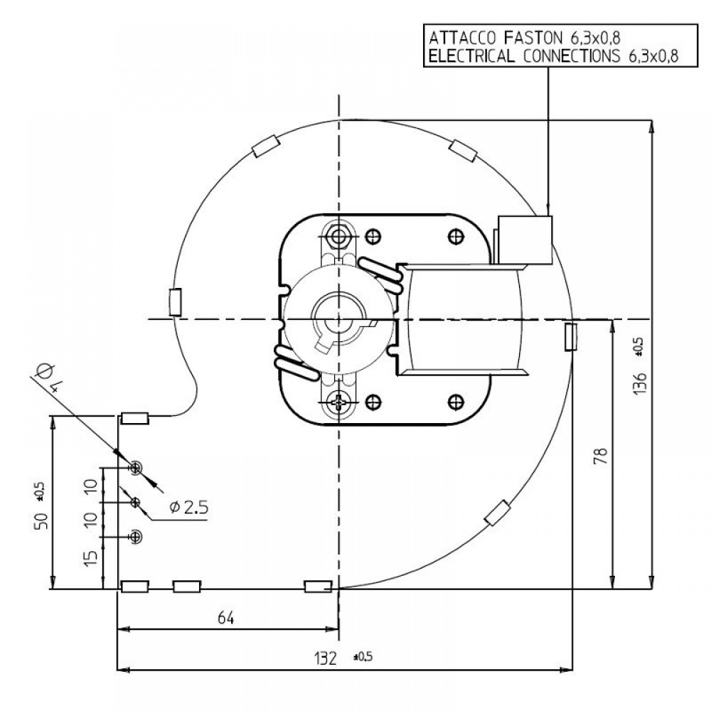 Ventilator centrifug Fergas, flux 121 m³/h | Ventilatoare | Piese de Schimb Seminee Peleti |