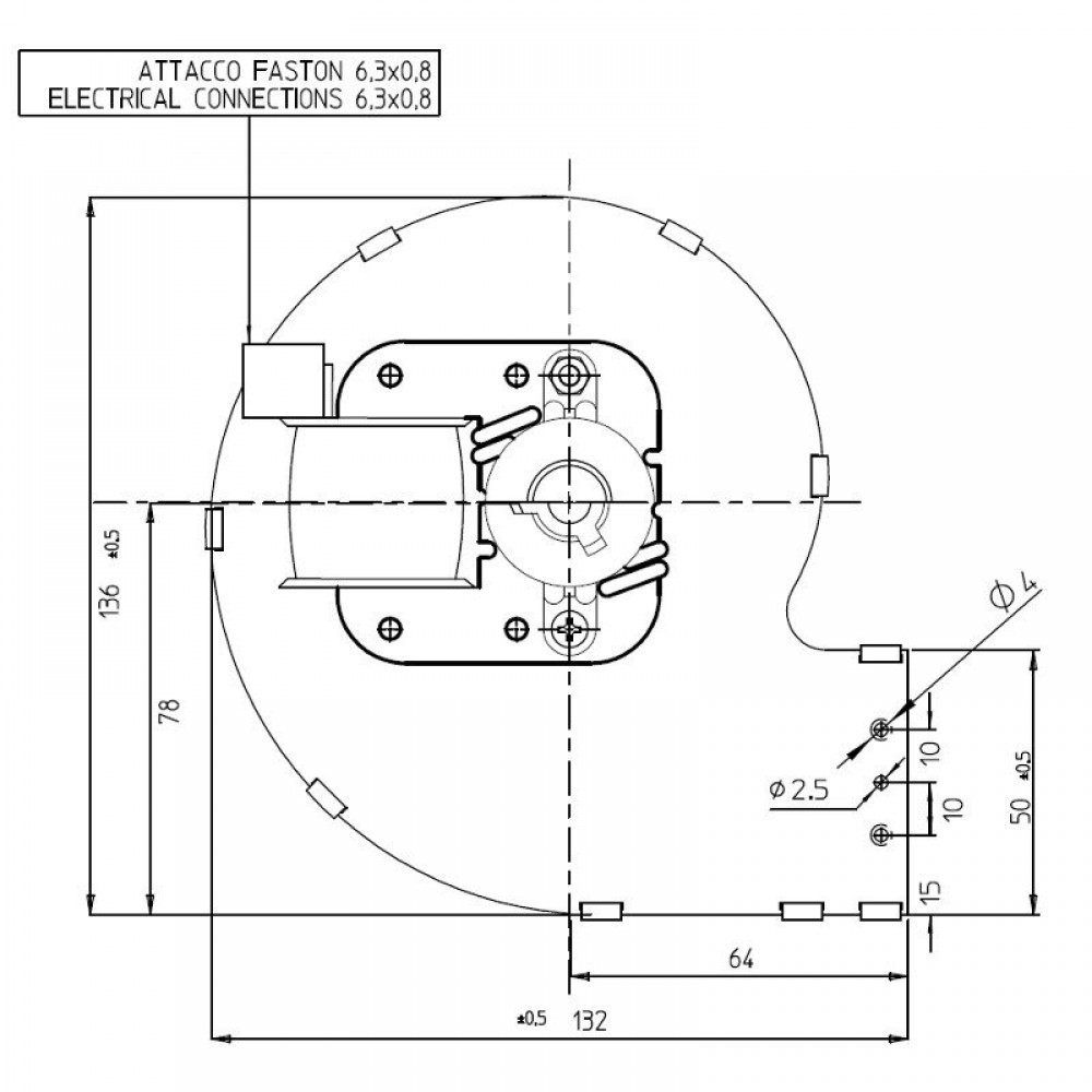 Ventilator centrifug Fergas, flux 121 m³/h | Ventilatoare | Piese de Schimb Seminee Peleti |