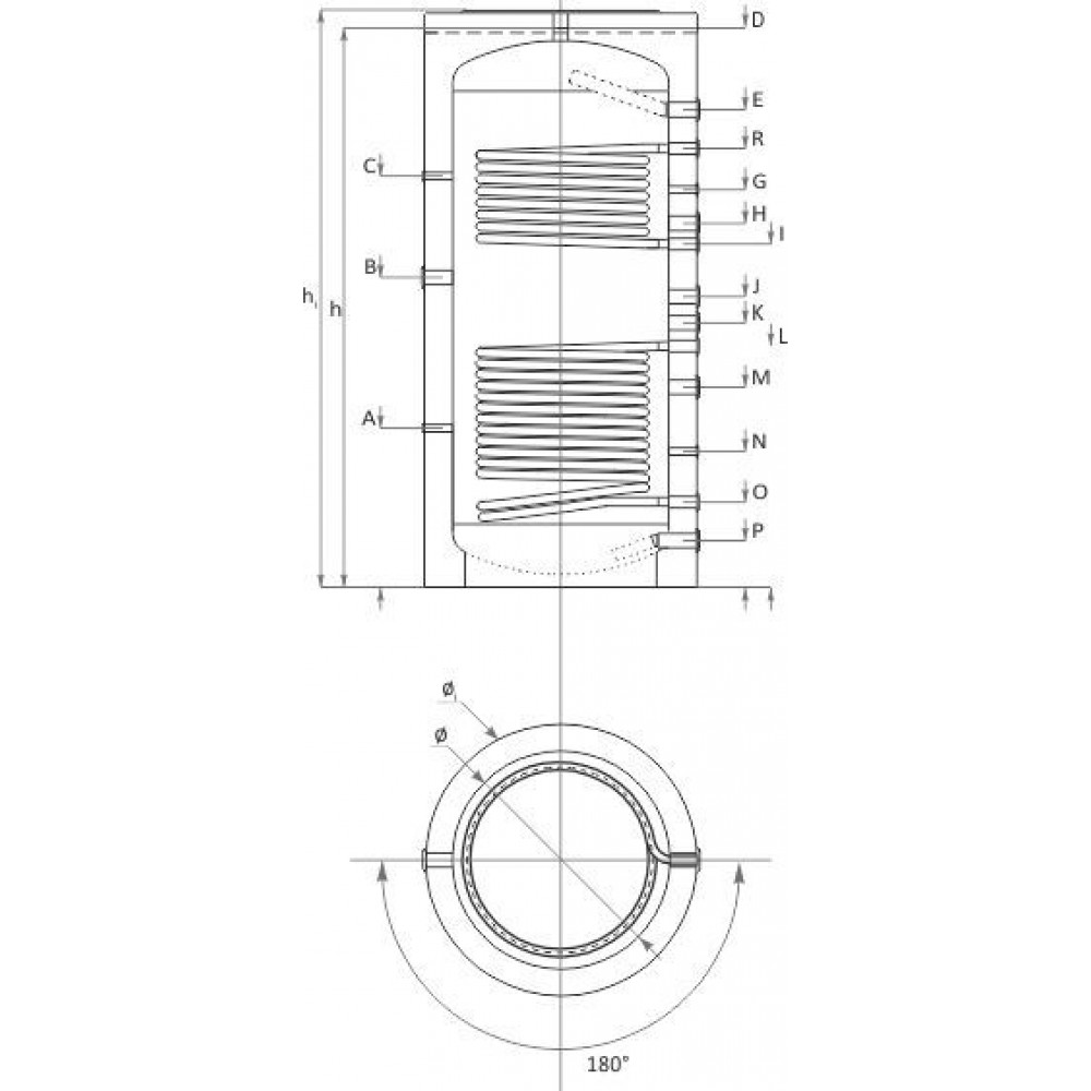 Puffer Centrala Sunsystem, Model PR2 2000, Volum 2000L, Cu Doua Serpentine, Uz Industrial | Puffere Puffer Centrala Sunsystem, Model PR2 2000, Volum 2000L, Cu Doua Serpentine, Uz Industrial | Puffere | Boilere si Puffere |