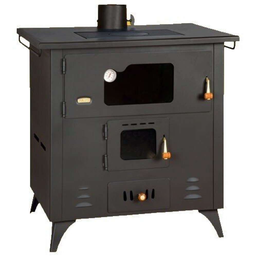 Soba De Gatit Pe Lemne Prity, Model 1P50R, Putere 14kw, Dotata Cu Cuptor Pentru Gatit, Plita Si Picioare Pentru Sustinere