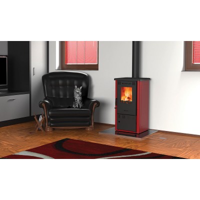 Semineu pe lemne / Soba pe lemne, Alfa Plam Elita 2 Roșu, 6kW - Compară produse