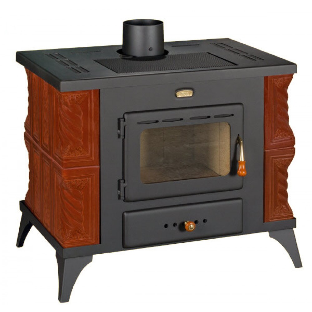Soba Pe Lemne Prity, Model K1 RK, Teracota, Putere 9kw, Dotat Cu Picioare Pentru Sustinere | Sobe pe Lemne | Seminee |