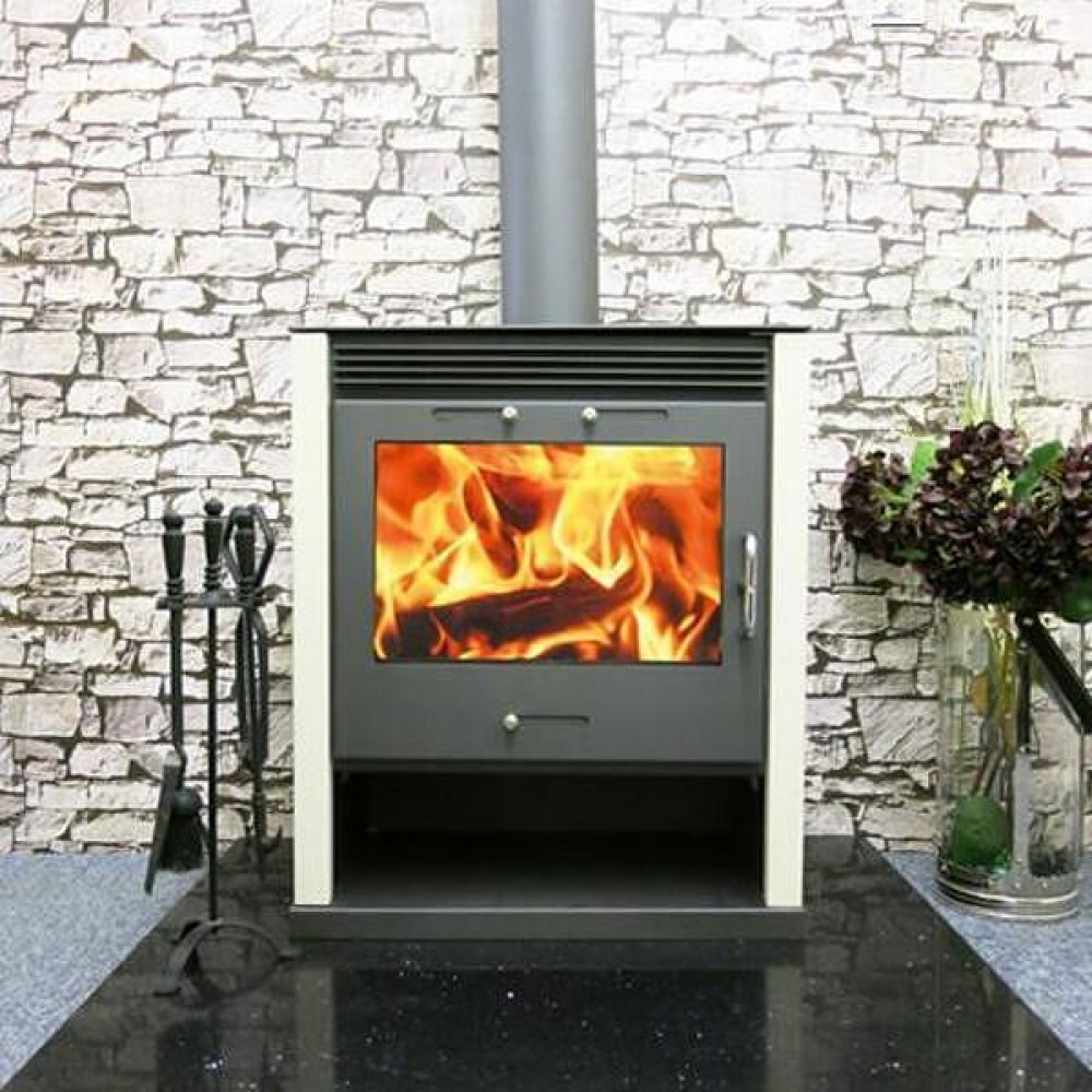 Soba Tip Centrala Pe Lemne Victoria 05, Model Rubin BO, Cu Manta De Apa, ivory, Putere 13kW | Termoseminee Manta de Apa | Seminee |