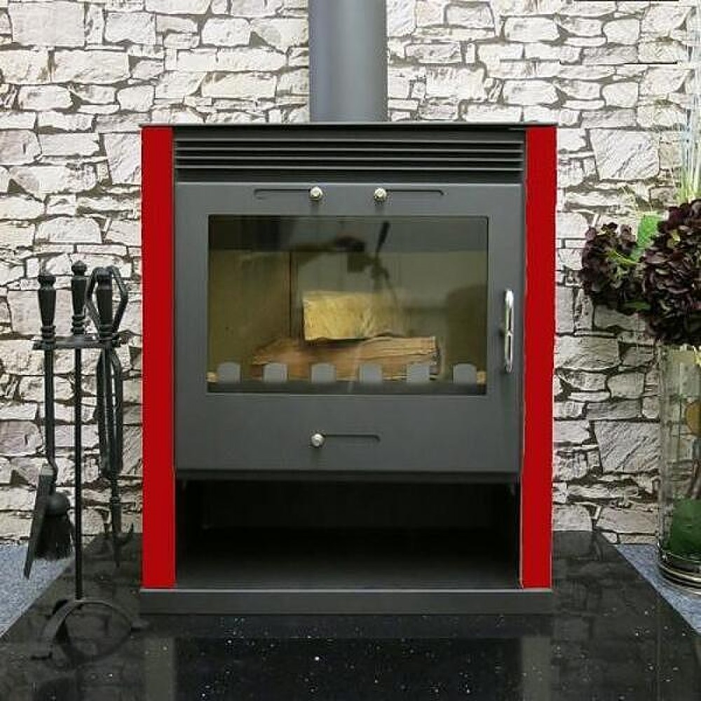 Soba Tip Centrala Pe Lemne Victoria 05, Model Rubin BO, Cu Manta De Apa, rosu, Putere 13kW | Termoseminee Manta de Apa | Seminee |