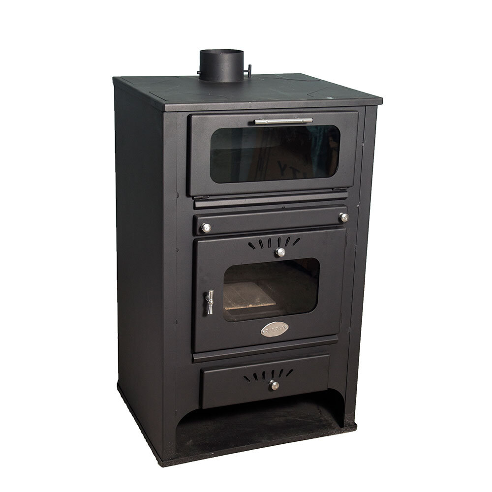 Termosemineu / Soba Tip Centrala Pe Lemne Zvezda GF VR 16, Cu Manta De Apa, Dotat Cu Cuptor Pentru Gatit, 15.4kW | Termoseminee | Semineе pe lemne |