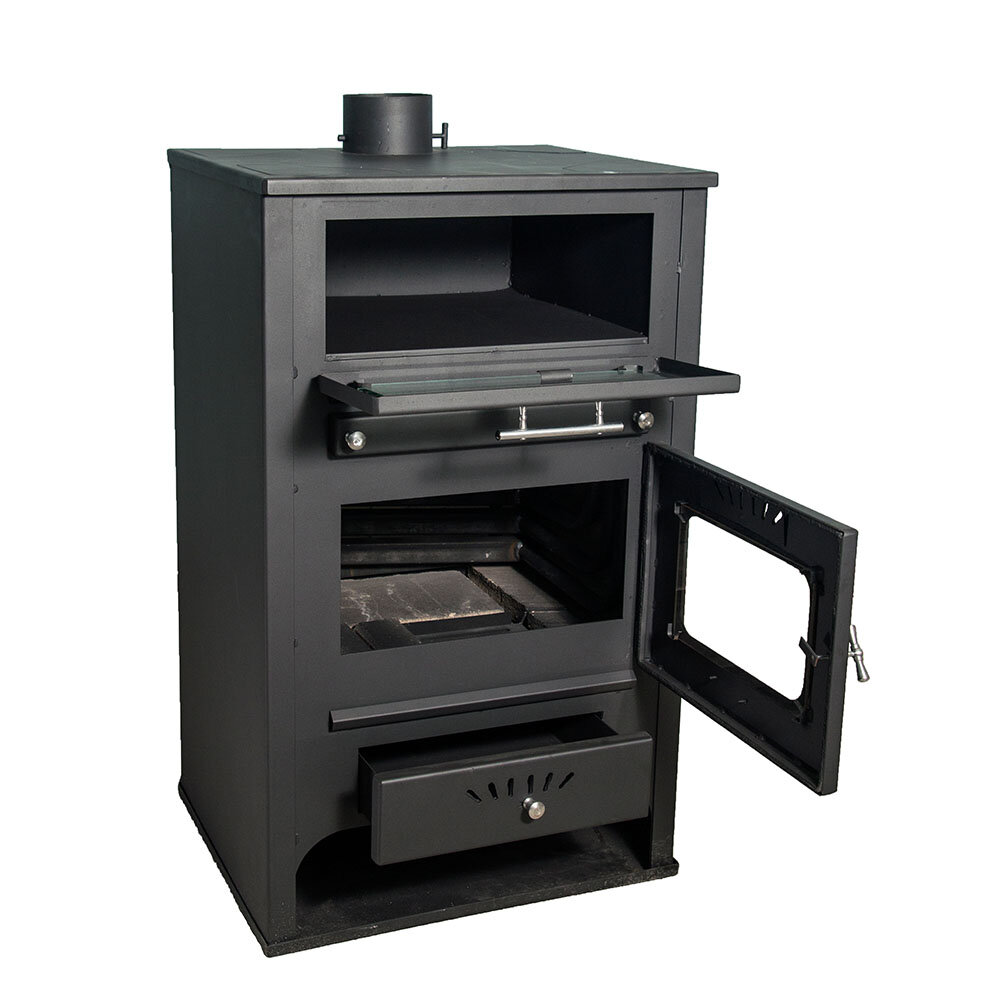 Termosemineu / Soba Tip Centrala Pe Lemne Zvezda GF VR 16, Cu Manta De Apa, Dotat Cu Cuptor Pentru Gatit, 15.4kW | Termoseminee | Semineе pe lemne |