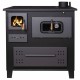Masina de gatit pe Lemne Metalik, model ELEGANT cu sticla, usi colorate, plita din fonta, Putere 8 kW | Masini de Gatit pe Lemne | Lemne |