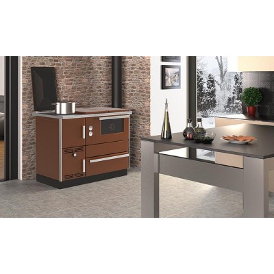 Soba De Gatit Pe Lemne Cu Incalzire Centrala Alfa Plam Alfa Term 35 Maro, 32kW - Sobe cu Cuptor