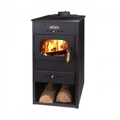 Semineu pe lemne / Soba Pe Lemne Metalik Hit, plita din fonta, Putere 8.6 kW - Semineе pe lemne