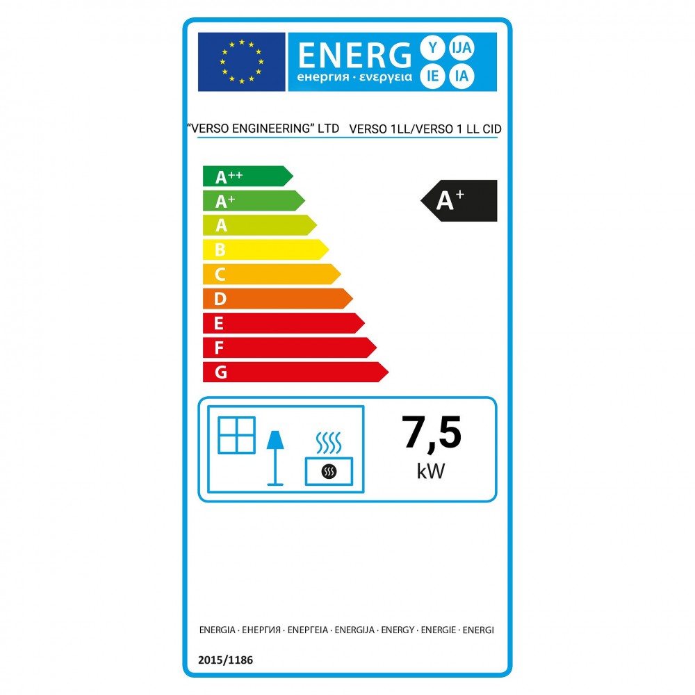 Soba Pe Lemne Verso 1 LL CID, 7.5kW – Cel mai bun preț & livrare