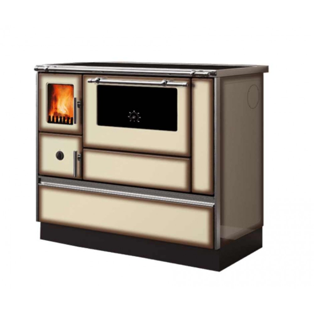 Soba De Gatit Pe Lemne Alfa Plam Dominant 90H Mocha deschis, 6.5kW