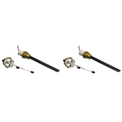 Rezistenta aprindere cu cristal de cuarț negru pentru sobe pe peleți Ferroli, Eco Spar, BURNiT, lungime totală 123mm, 300w - x2 - Rezistenta aprindere peleti