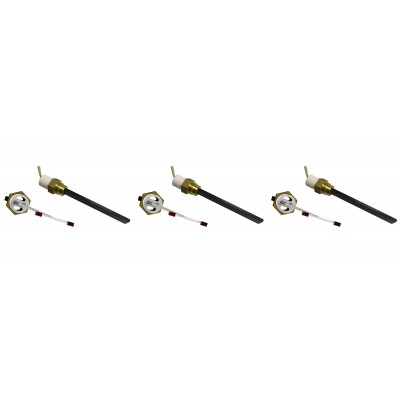 Rezistenta aprindere cu cristal de cuarț negru pentru sobe pe peleți Ferroli, Eco Spar, BURNiT, lungime totală 123mm, 300w - x3 - Rezistenta aprindere peleti