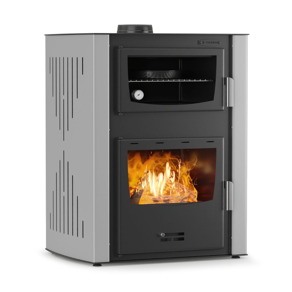 Șemineu Velmora Fire ATS HYDRO pe lemne, cu cuptor și manta de apă, în culoarea teracotă